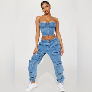 Stylish Denim Pant Set